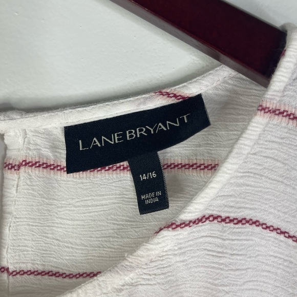 Lane Bryant baby doll flutter sleeve‎ striped blouse. - Picture 2 of 7